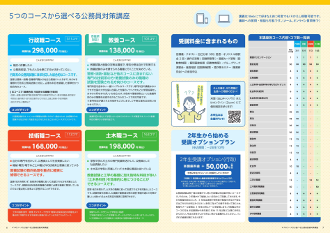 4つのコースから選べる公務員対策講座